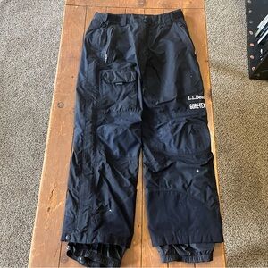 LL Bean Womens Black Gore-Tex Nylon Shell Snow Ski Pants
